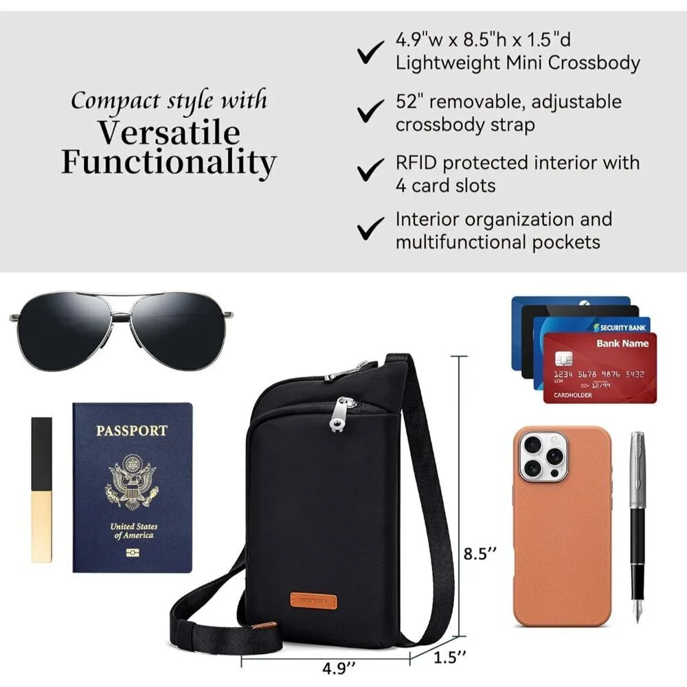 Women Nylon Crossbody Bag Small Travel Purse Wallet Phone Organizer